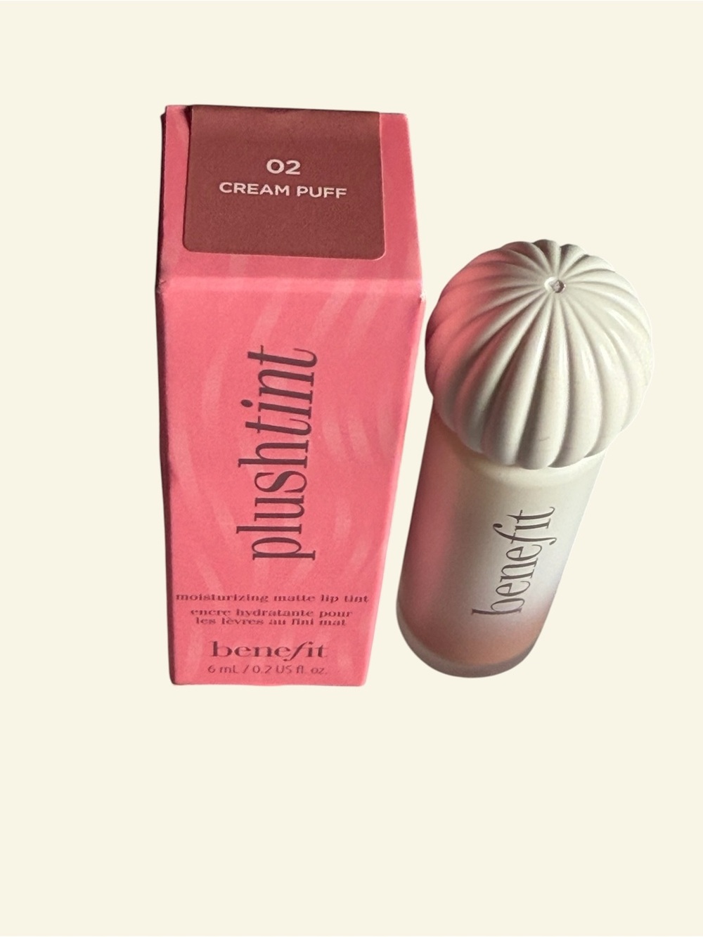 Benefit PlushTint Moisturizing Matte Lip Tint - Cream Puff (02) BNIB